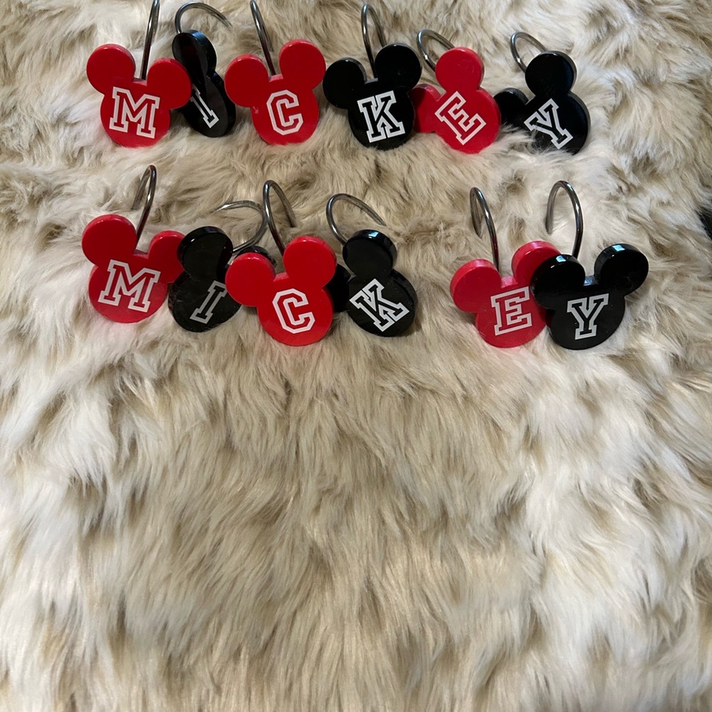Disney Mickey Mouse Red and Black Shower Hooks